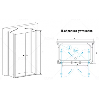 Душевой уголок RGW Passage PA-47 (120x90) профиль хром/стекло прозрачное 1