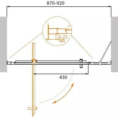 Душевая дверь Cezares Molveno (MOLVENO-BA-11-70+20-C-Cr-IV) профиль хром/стекло прозрачное 4