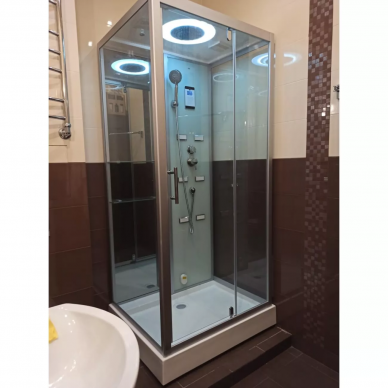 Душевая кабина Frank (F502 пристенная) с баней, 100х85 см 7