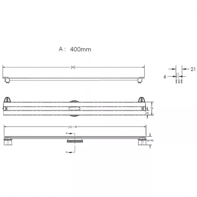 Душевой лоток Berges Super Slim 400 (090077) S-сифон вертикальный, матовый хром 6