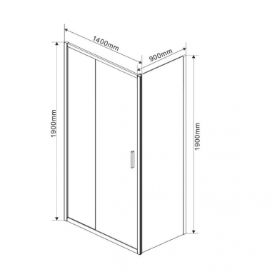 Душевой уголок Vincea Garda (VSR-1G9014CLGM) 140х90х190 см, профиль вороненая сталь/стекло прозрачное 2