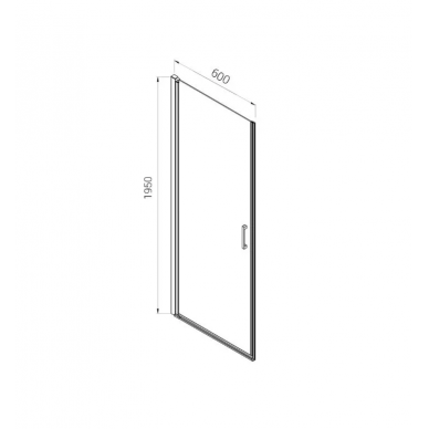 Душевая дверь Vincea Alpha (VDP-3AL600CLG) 60x195 см, профиль брашированное золото/стекло прозрачное 5