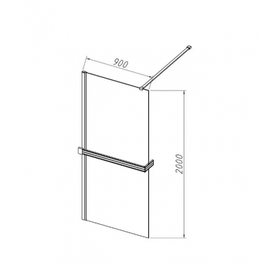 Душевая перегородка Vincea Walk-In (VSW-4HR900CLG) 90х200 см, профиль брашированное золото/стекло прозрачное 3