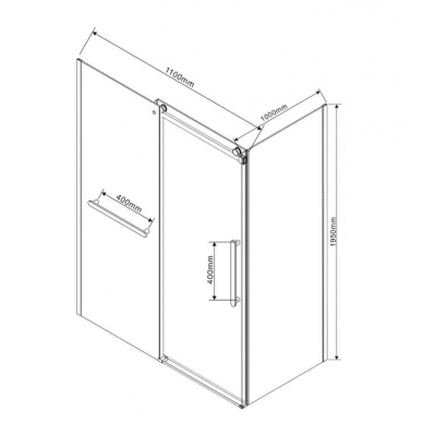 Душевой уголок Vincea Como Soft (VSR-1CS1011CLB) 110х100х195 см, профиль черный/стекло прозрачное 8