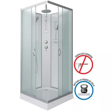 Душевая кабина Niagara Classic NG-1101-14BKT (900х900х2100-2400) с полкой, без гидромассажа 7