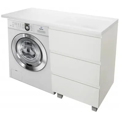Тумба с раковиной Эстет Dallas Luxe 140 R (ФР-00002912) (правая) 3 ящика, белая 6