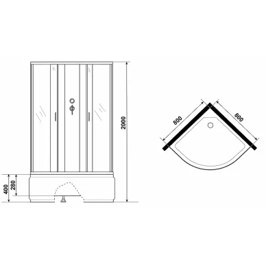 Душевая кабина Niagara Classic (67071414BKG) 80х80 8
