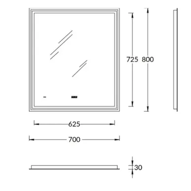Kerama Marazzi Tecno Зеркало 70х80см., c LED подсветкой, с функцией антизапотевание TE.mi.70 6