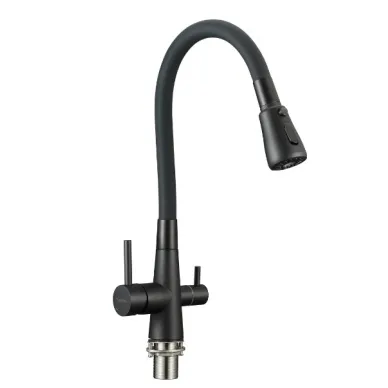 Смеситель для кухни Fmark FS1062-H12-3 с подключением к фильтру, черный 0