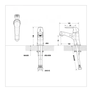 Смеситель для раковины Bravat Simple (F1135193CP-RUS) 1