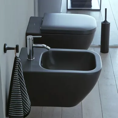 Биде подвесное Duravit Happy D.2 (2258151300) антрацит матовый 1