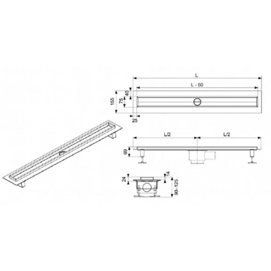 Душевой лоток TECE TECEdrainline (600800) (80 см) 4