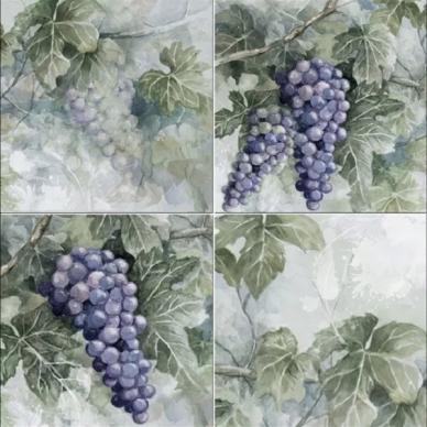 Monocolor Set Acuarela Uvas A (4pzs) 10х10 0