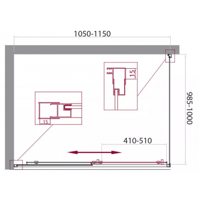 Душевой уголок BelBagno Unique AH1 (100x100 см) (матовое стекло) 6