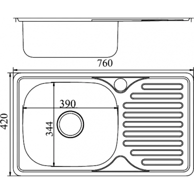 Мойка кухонная Mixline ML (535614) крыло справа 1