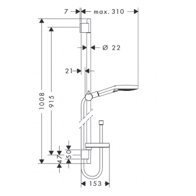 Душевой гарнитур Hansgrohe Raindance Select S 120 3 jet (26631000) (90 см) 1