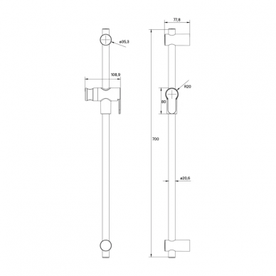 Душевая штанга Iddis Ray (RAY70G0i17) графит 1