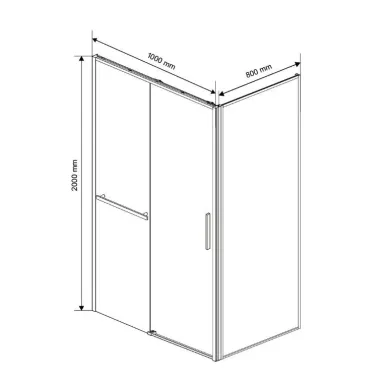 Душевой уголок Vincea Slim Soft (VSR-1SS8010CLB) 100х80х200 см, профиль чёрный/стекло прозрачное 7