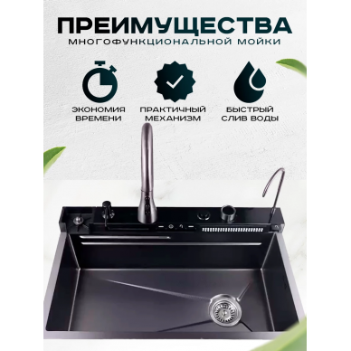 Мойка кухонная ПСМ-Профсан серия-995	(PSM-9951GR) графит 6