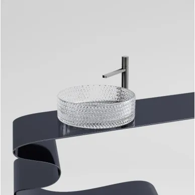 Раковина накладная Ceramicanova Cristal (CN6062) (36 см) стеклянная прозрачная 4