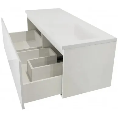 Тумба с раковиной Эстет Dallas Luxe 130 R (ФР-00002275) (правая) подвесная, 1 ящик, белая 5