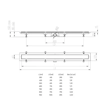 Душевой лоток Azario Klasik (AZ-CH 1050/50 KN) 1050 мм 5