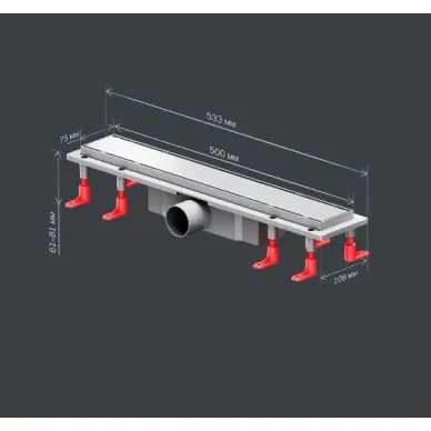 Душевой лоток Am.Pm PrimeFlow (W02SC-U11-050-04SB) (500мм) универсальный затвор Tile 6