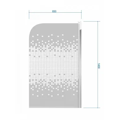 Шторка для ванны Teymi Solli (T00203) 85х140, прозрачное с мозаикой 6