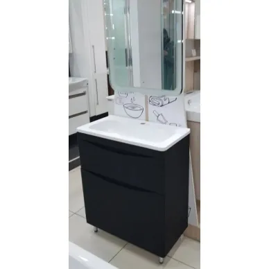 Тумба для ванной Style Line Бергамо Мини СС-00002363 90 см напольная, антискрейтч чёрный 6