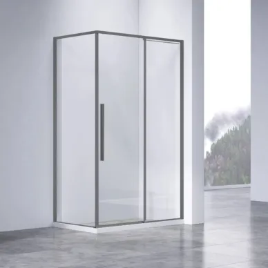 Душевой уголок Vincea Slim-N VSR-4SN8013CLGM 130х80х195 см, профиль вороненая сталь/стекло прозрачное 0
