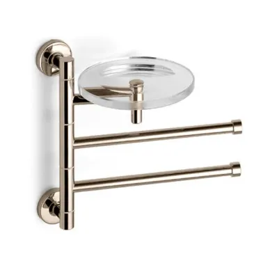 Bertocci Cinquecento Полотенцедержатель поворотный, двойной 23 см с мыльницей, подвесной, цвет: nichel mat 110 0535 6050 0