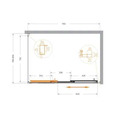 Душевой уголок Cezares Molveno MOLVENO-AHF-31-120/80-C-CR-IV 120x80 профиль хром/стекло прозрачное 5