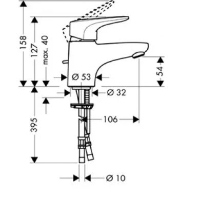 Смеситель для раковины Hansgrohe Metropol E (14072000) 1