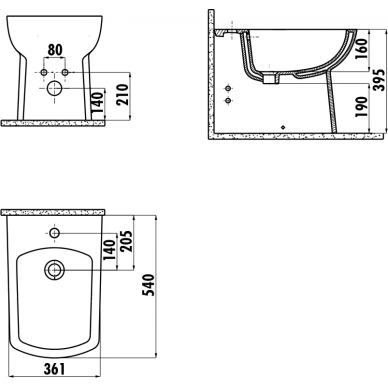 Биде напольное Creavit Lara (LR500-00CB00E-0000) белое 1