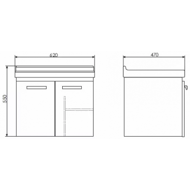 Тумба для ванной Comforty Рига-60 (62x55x47 см), дуб сонома 8