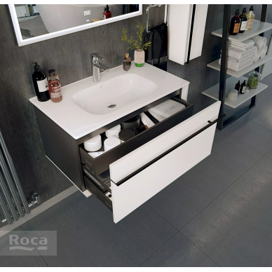 Тумба для ванной Roca Aneto (857430806) (80 см) белый глянец 8
