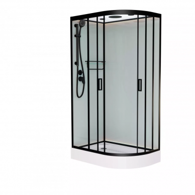 Душевая кабина Frank F411L Black  (114114) 110х80х220 см, левосторонняя 5