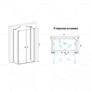Душевой уголок RGW Passage PA-47 (PA-04 + Z-050-1 + держатель) (04084708-011) 1