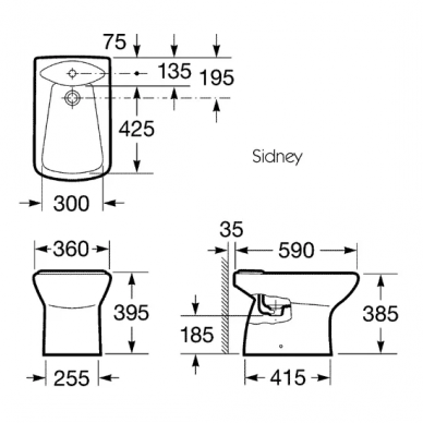 Биде напольное Roca Sidney (357384001) 1