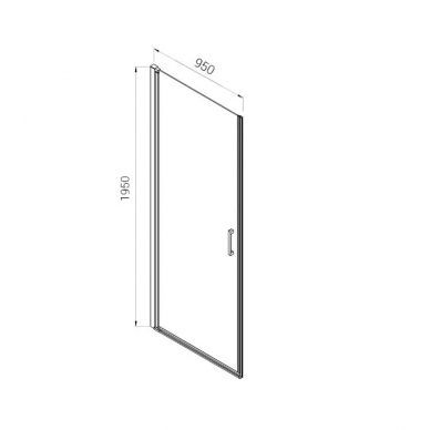 Душевая дверь Vincea Alpha (VDP-3AL950MT) 95x195 см, профиль хром/стекло текстурное 4