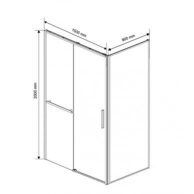 Душевой уголок Vincea Slim Soft (VSR-1SS9015CLB) 150х90х200 см, профиль черный/стекло прозрачное 9