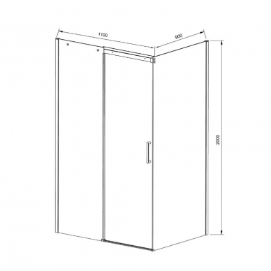Душевой уголок Vincea Dice (VSR-4D9011CLB) 110x90х200 см, профиль чёрный/стекло прозрачное 2