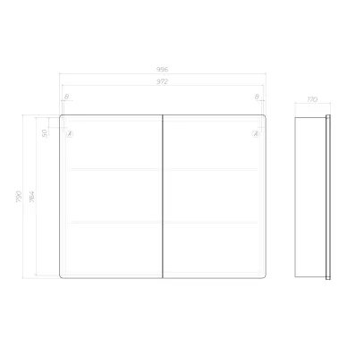 Зеркальный шкаф VIGO Geometry Classic 100 119 белый 7