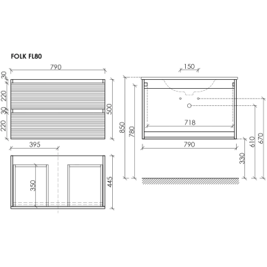 Тумба для ванной Sancos Folk FL80CP подвесная, 79 см, капучино матовый 5