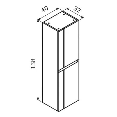 Пенал ORKA Likya 3001083 40 см, белый матовый 4