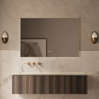 Тумба для ванной Vincea Luxe VMC-4LX140WN 139x52 см, подвесная, натуральный орех 5