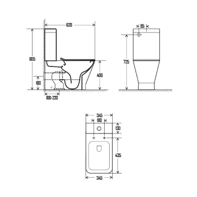 Унитаз напольный AQUAme AQM1005PRO безободковый, микролифт SoftClose, без бачка 7