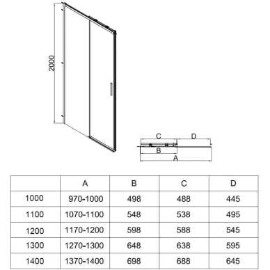 Душевой уголок Vincea Soft 2 VSR-3SO28010CLB 100x80х200 см, профиль черный/стекло прозрачное 5
