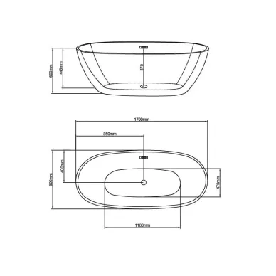 Акриловая ванна Grossman Cristal GR-2504F 170x80 белая 6