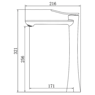 Смеситель для раковины Azario Escaro AZ-K9074 высокий, хром 1